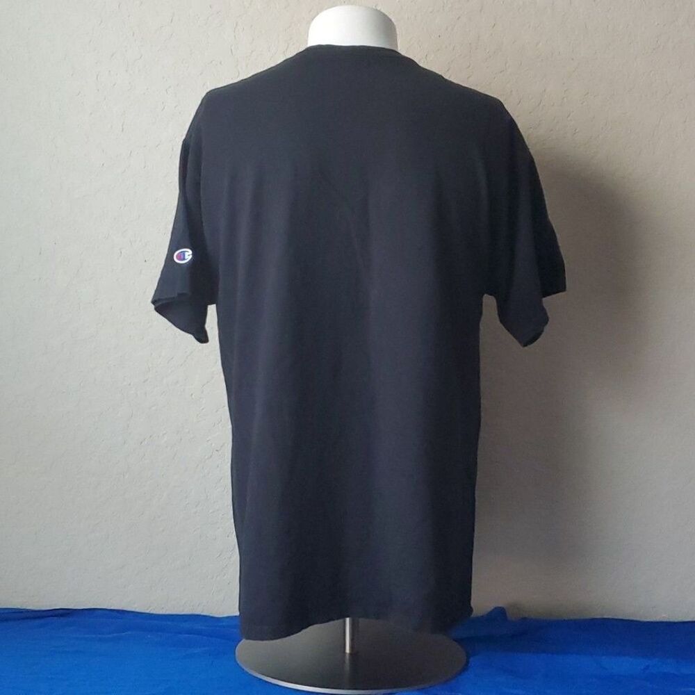 Champion Men's Classic Jersey V-Neck T-Shirt Black Size Large -Casual Undershirt - Picture 3 of 7